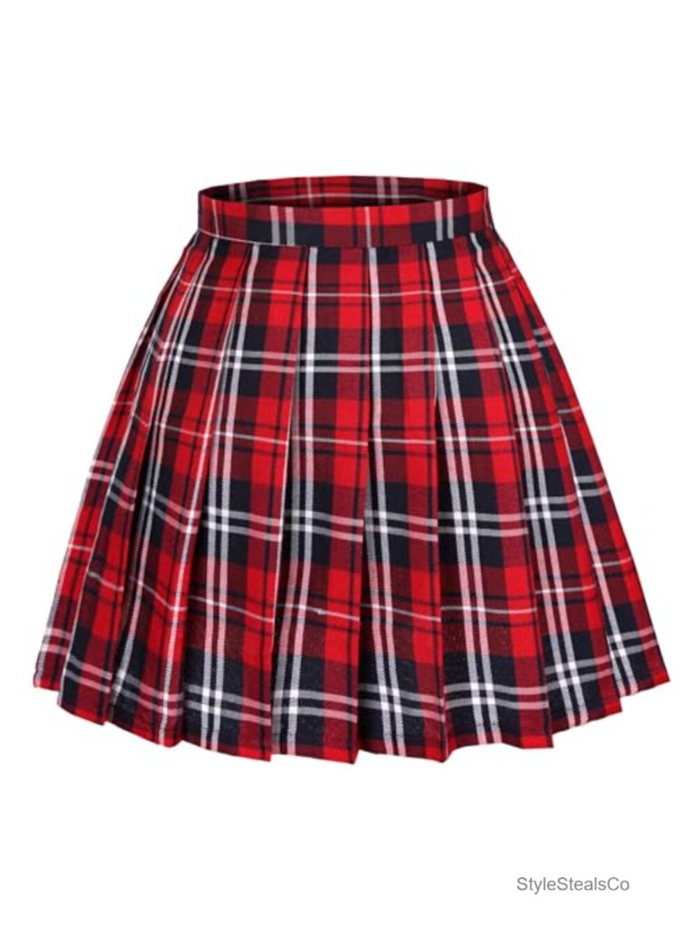 High Waist Pleated Mini Skirt with Under Pant & Pocket